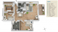 Großzügige Familienwohnung mit Gartenterrasse und 2 Bädern in toller Lage... - Grundriss 3D