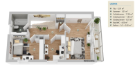 Ruhige Doppelhaushälfte mit Pool *** TOP LAGE Nähe Airbus und Campus - Grundriss OG 3D