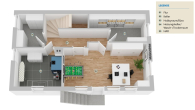 Ruhige Doppelhaushälfte mit Pool *** TOP LAGE Nähe Airbus und Campus - Grundriss UG 3D