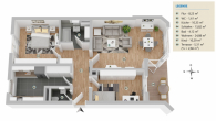 Charmante 3-Zimmer-Wohnung mit Gartenterrasse - Grundriss 3-Zimmerwohnung