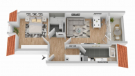 Charmante Dachgeschosswohnung in München - Grundriss