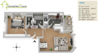 Helle 2-Zimmerwohnung mit schönem Westbalkon... - Grundriss