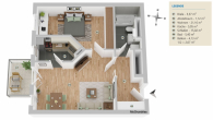 Sonnige Wohnung mit Westbalkon Nähe S-Bahnhof Fasanenpark.... - Grundriss